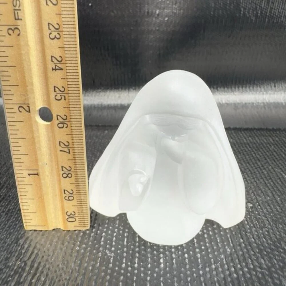 Vintage 1980s Resin Acrylic Clear Satin Frosted Madonna Virgin Mary Figurine VTG